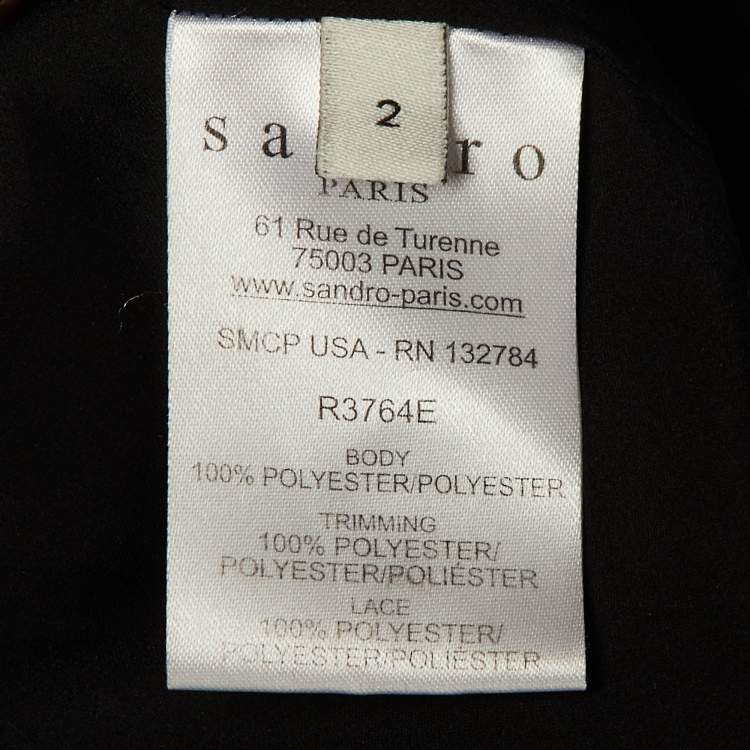 Pre Owned Sandro Black Crepe Pleated Sleeveless Maxi Dress M