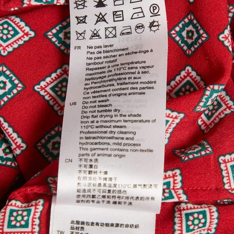 Pre Owned Sandro Red Printed Crepe Jumpsuit L