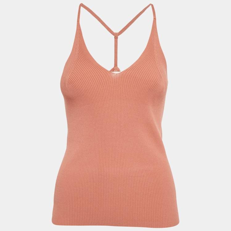 Pre Owned Sandro Brown Rib Knit Tank Top M