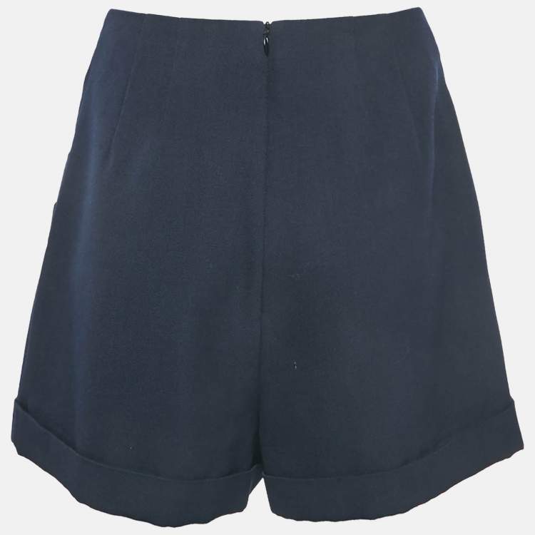 Pre Owned Sandro Navy Blue Gabardine Shorts M
