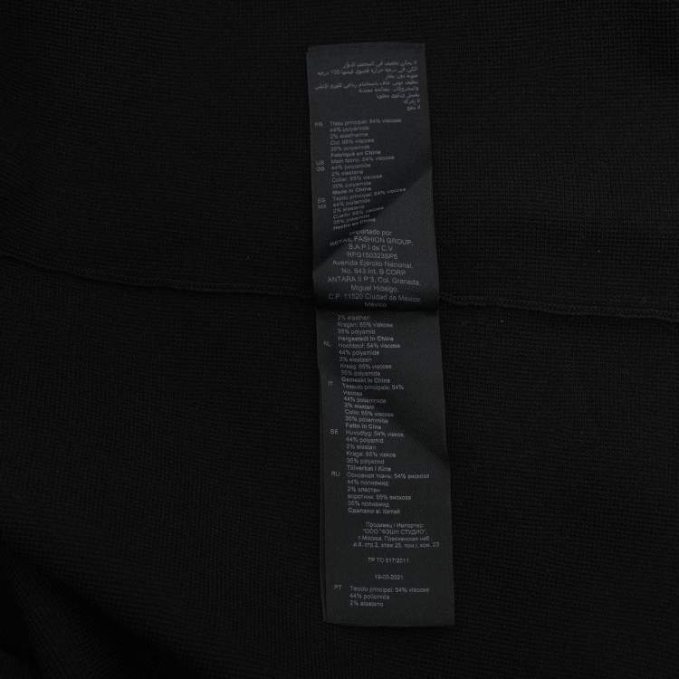 Pre Owned Sandro Black/Cream Knit and Lace Dress L