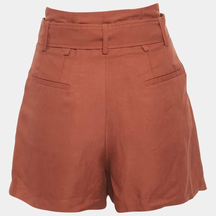 Pre Owned Sandro Brown Linen Blend Eddi Shorts S