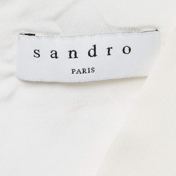 Pre Owned Sandro White /Black Crepe Jumpsuit M