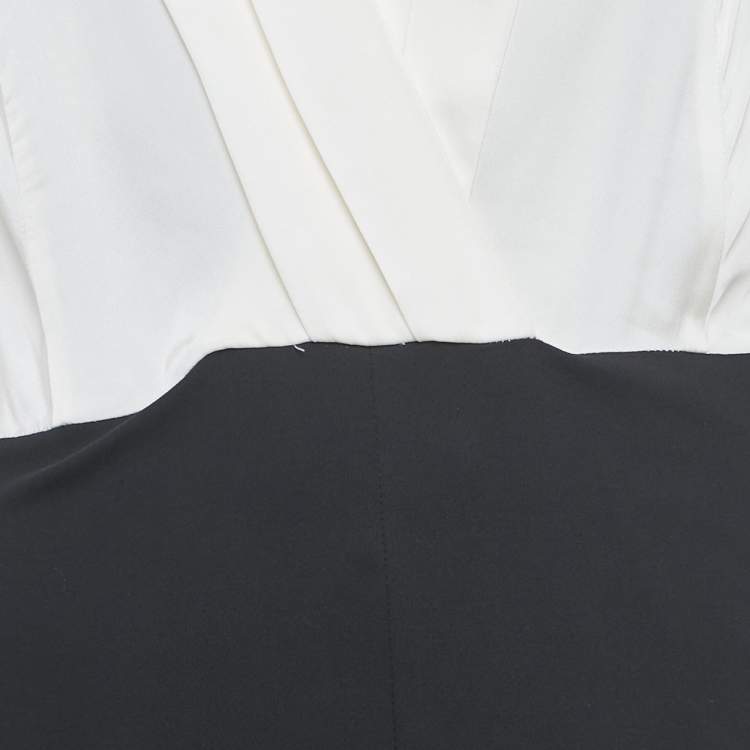 Pre Owned Sandro White /Black Crepe Jumpsuit M