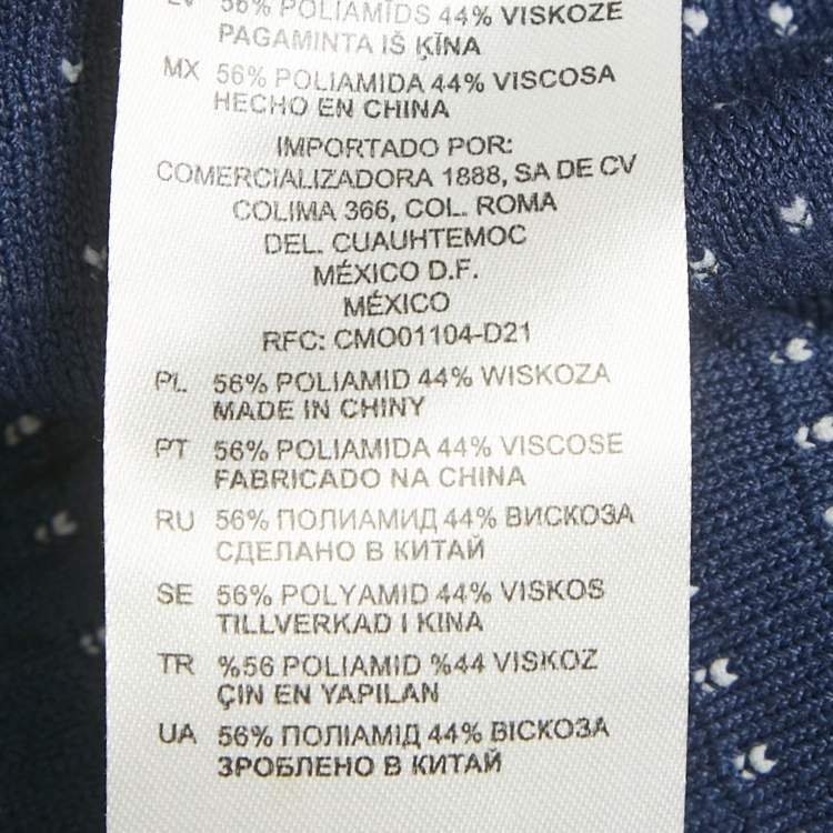 مملوكة مسبقًا Sandro Navy Blue Jacquard Knit Top S