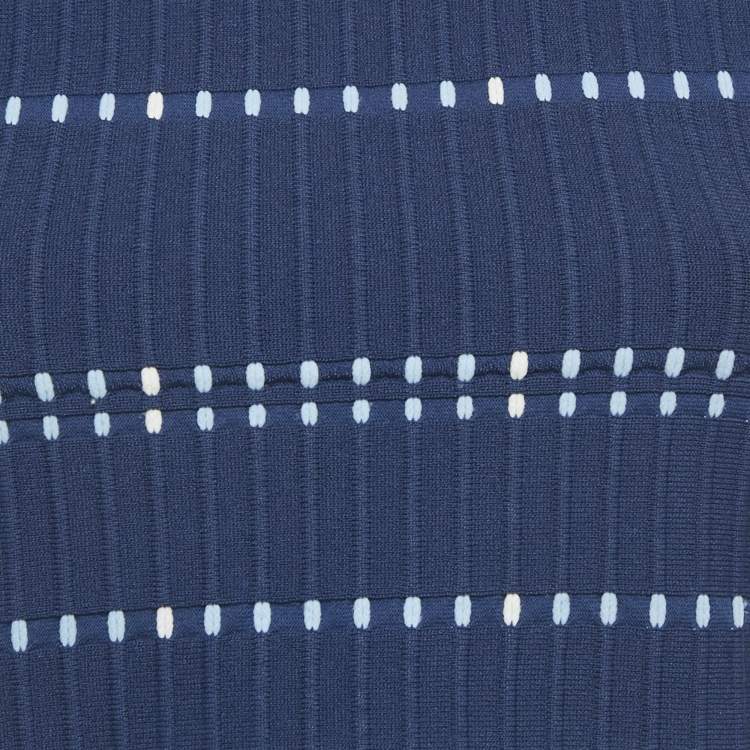 مملوكة مسبقًا Sandro Navy Blue Jacquard Knit Top S