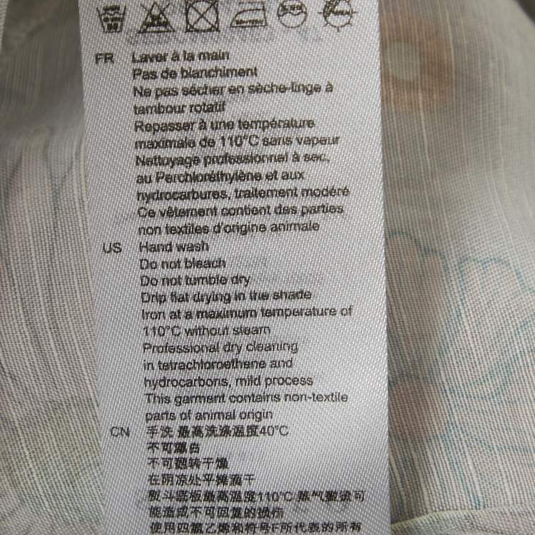 Pre Owned Sandro Blue Floral Print Crepe Tie-Up Shirt S