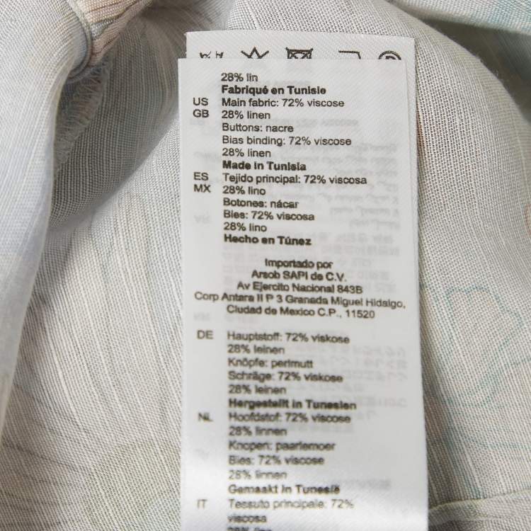 Pre Owned Sandro Blue Floral Print Crepe Tie-Up Shirt S