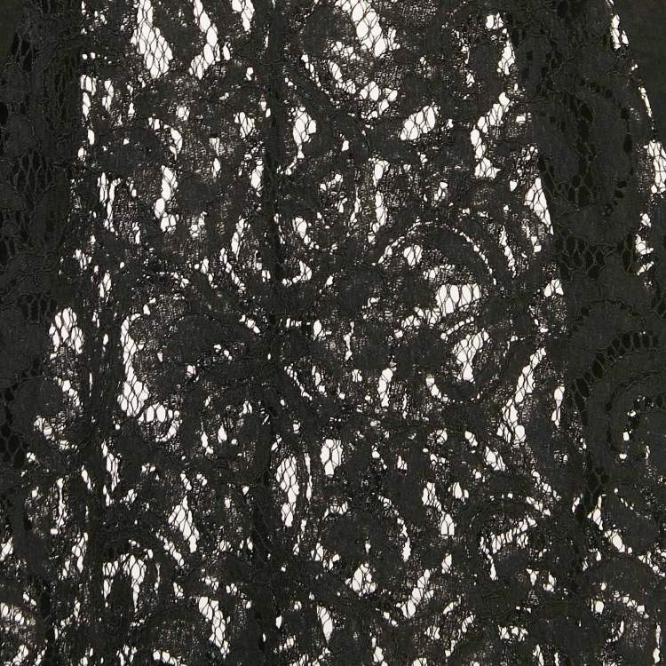 Pre Owned Sandro Black Lace Sheer Top S
