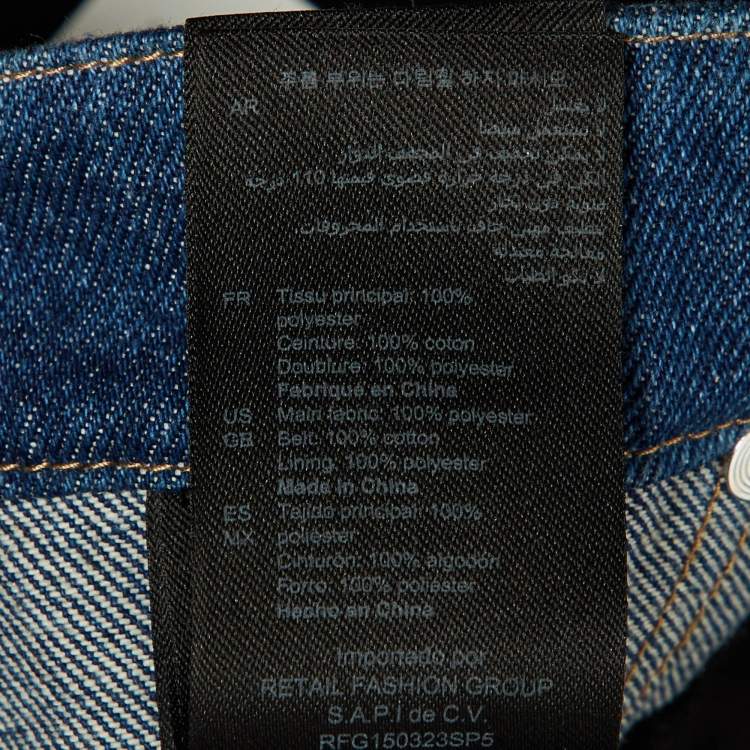 مملوكة مسبقًا Sandro Black Crepe & Denim Pleated Midi Skirt M