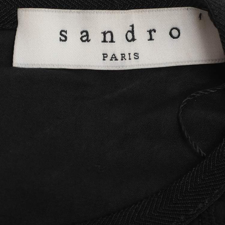 Pre Owned Sandro Black Knitted Midi Dress S