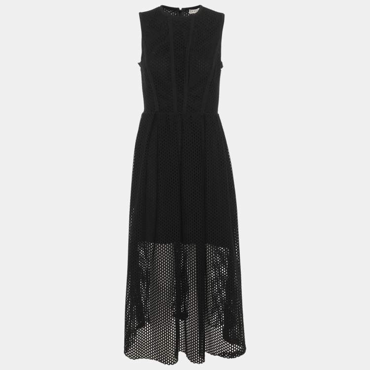 Pre Owned Sandro Black Knitted Midi Dress S