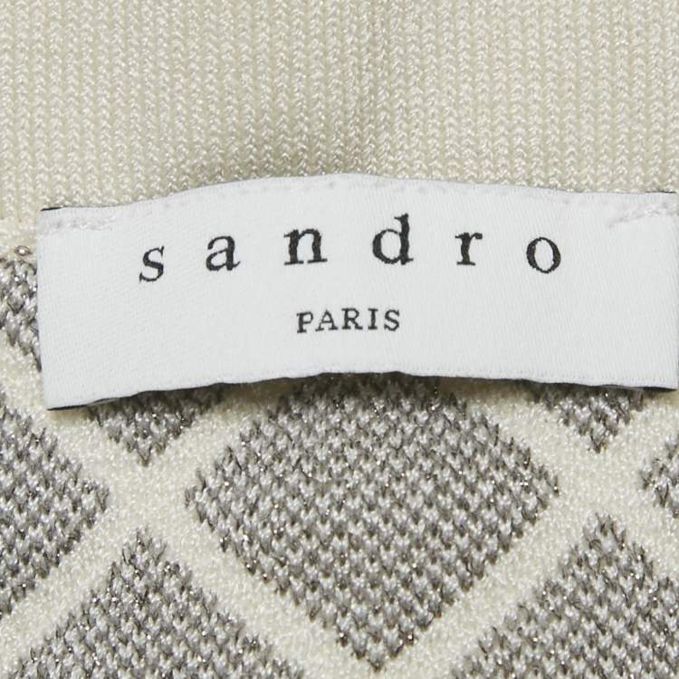 Pre Owned Sandro Cream Quilted Knit Mini Skirt S