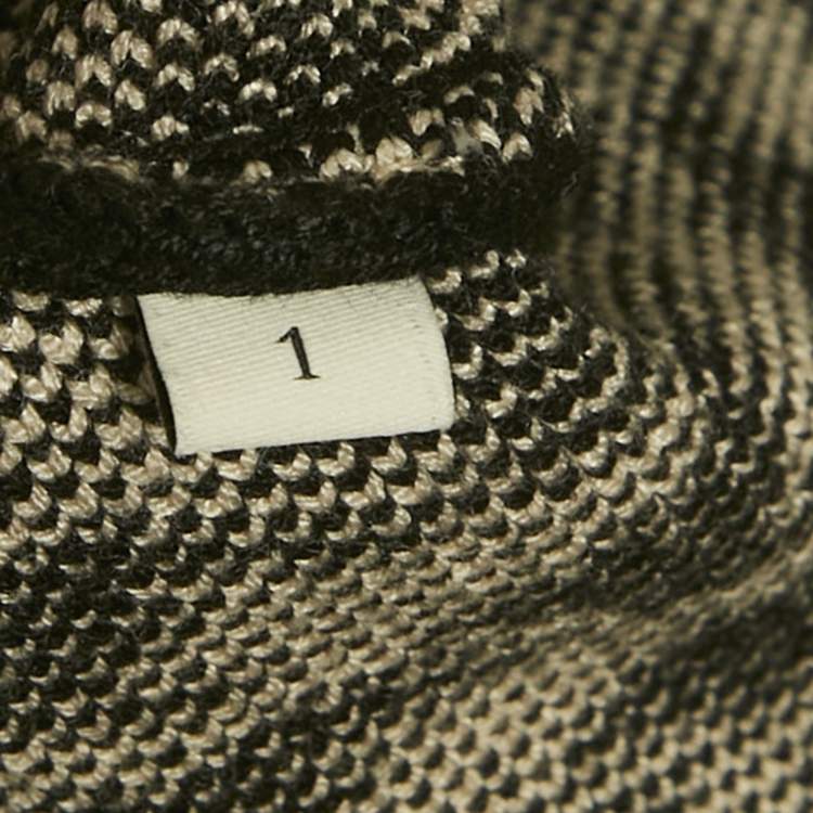 Pre Owned Sandro Black/Off White Houndstooth Knit Oversized Cardigan S