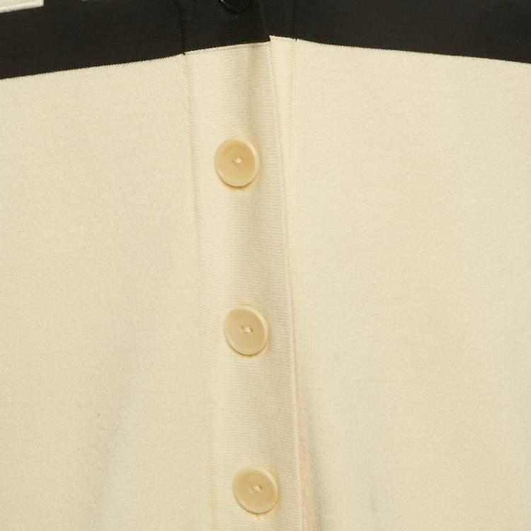 Pre Owned Sandro Black Embroidered Knit Buttoned Oversized Cardigan XS