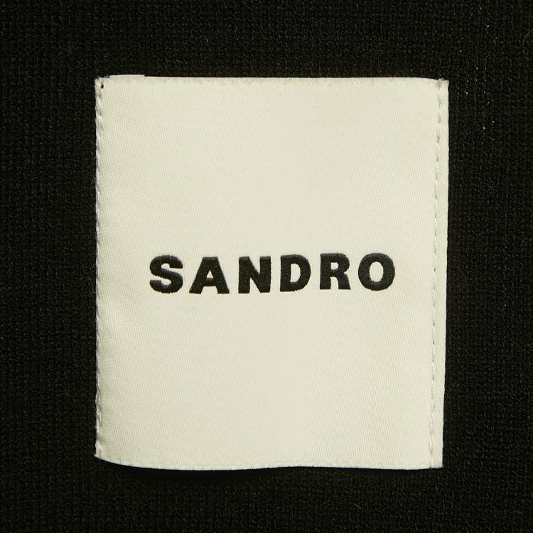 Pre Owned Sandro Black Embroidered Knit Buttoned Oversized Cardigan XS