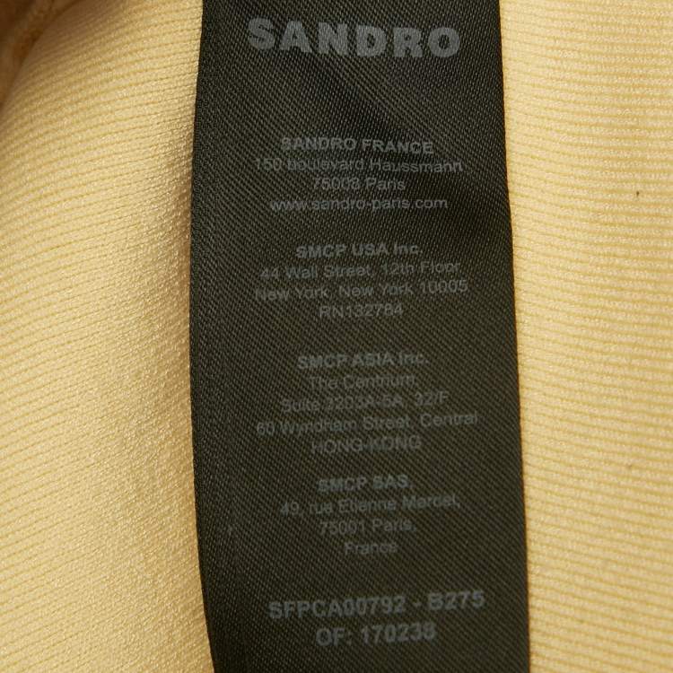 Pre Owned Sandro Black Embroidered Knit Buttoned Oversized Cardigan XS