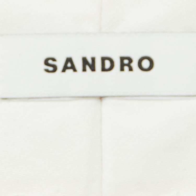 Pre Owned Sandro Light Orange Checkered Texture Crepe Pleated Trouser S