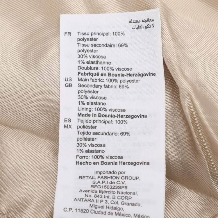 Pre Owned Sandro Beige Gabardine Pleated Trench Coat M