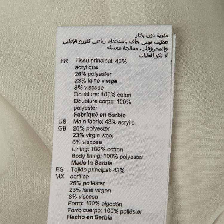 مملوكة مسبقًا Sandro White Tweed & Plisse Detail Coat Mini Dress M