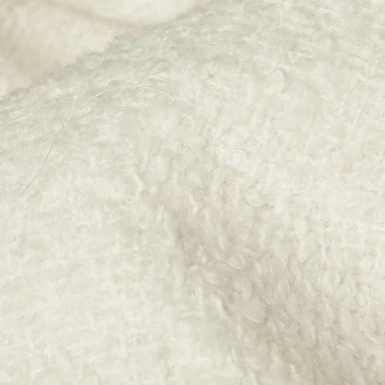 مملوكة مسبقًا Sandro White Tweed & Plisse Detail Coat Mini Dress M