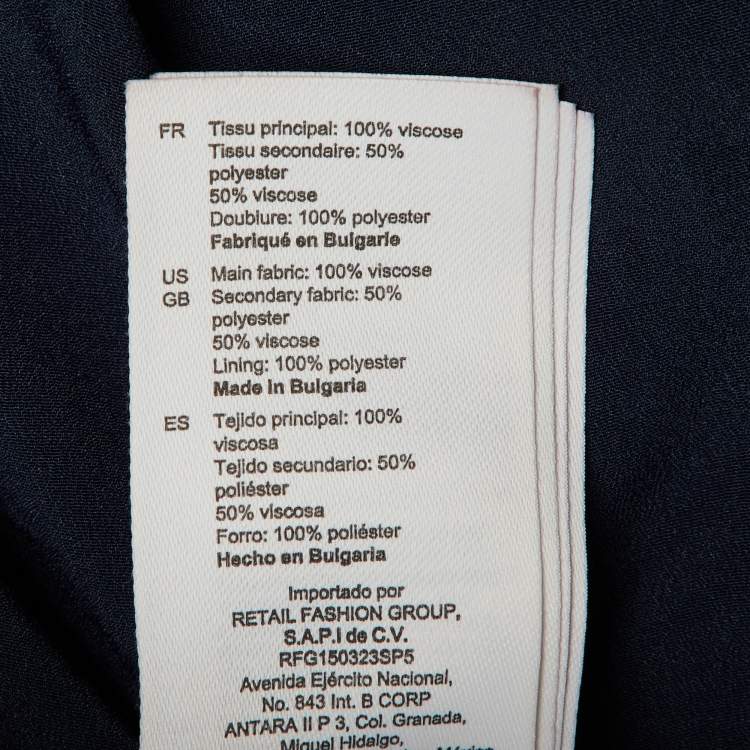 Pre Owned Sandro Navy Blue Crepe Pleated Mini Suit Dress M