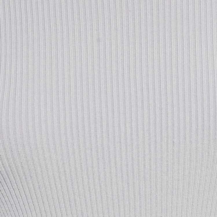 Pre Owned Sandro Light Purple Rib Knit Bell Sleeve Top M