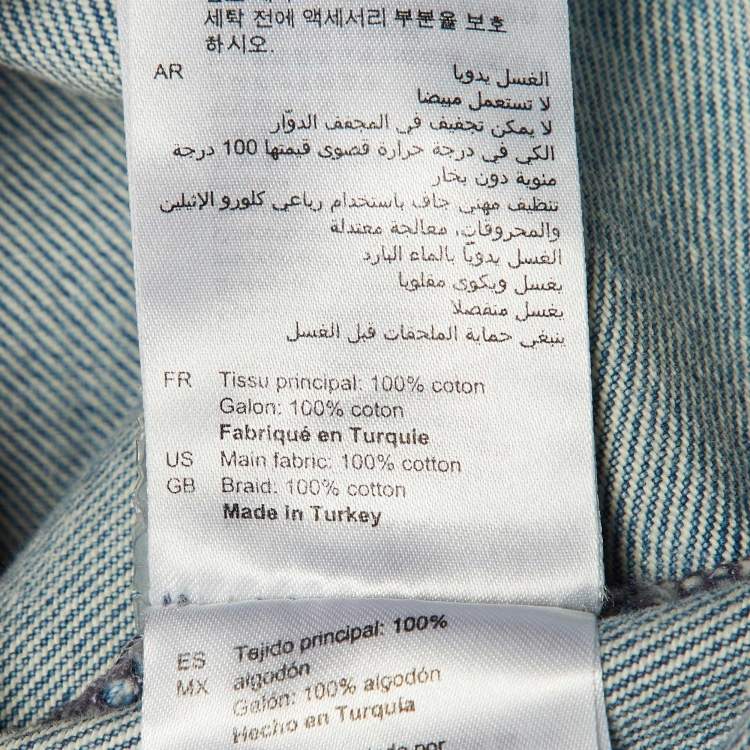 Pre Owned Sandro Blue Distressed Denim Lorette Jacket & Jeans Set S/L