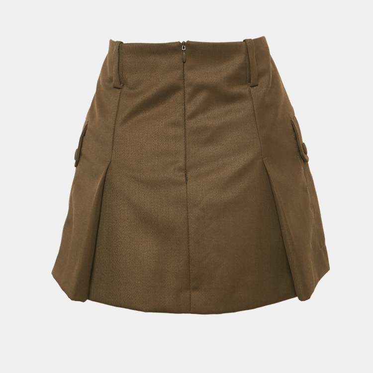 Pre Owned Sandro Brown Wool Blend Cargo Mini Skirt S