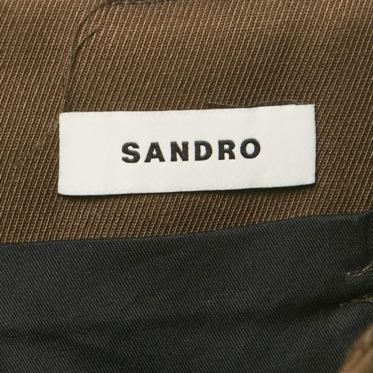 Pre Owned Sandro Brown Wool Blend Cargo Mini Skirt S