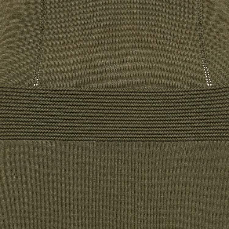 Pre Owned Sandro Green Open Knit Flared Short Dress L