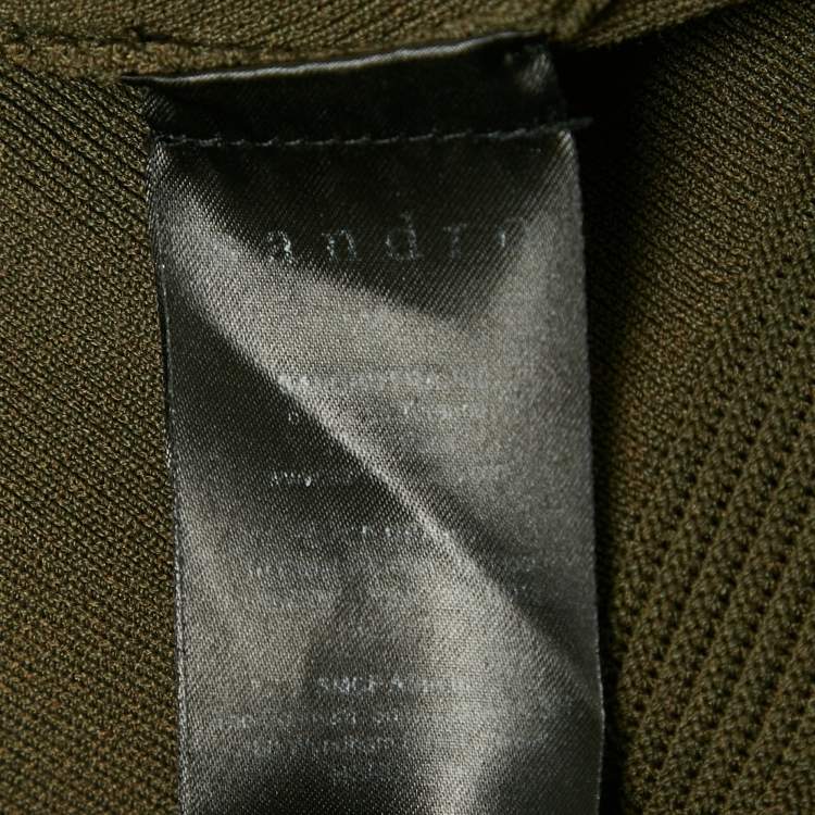 Pre Owned Sandro Green Open Knit Flared Short Dress L