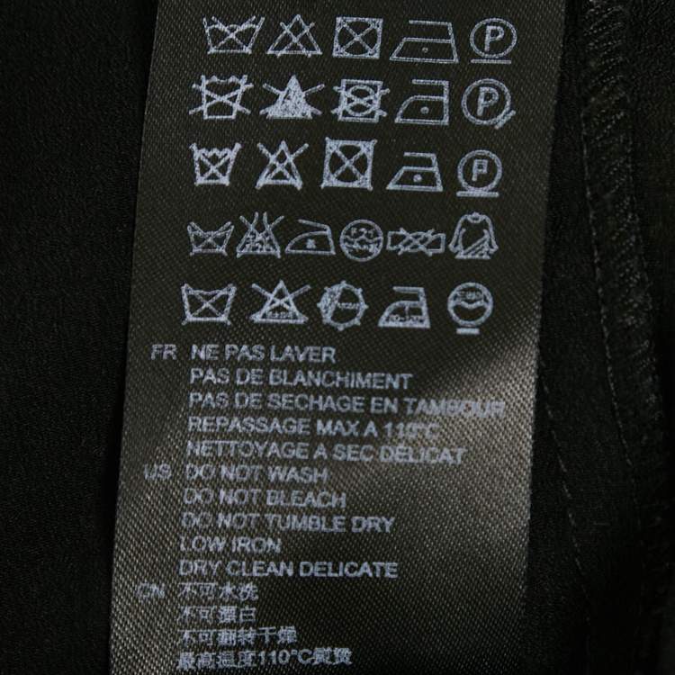 Pre Owned Sandro Black Lace Contrast Trim Detail Shift Dress M