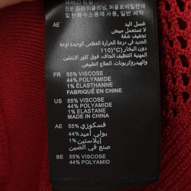 Pre Owned Sandro Red Stretch Knit Midi Dress M