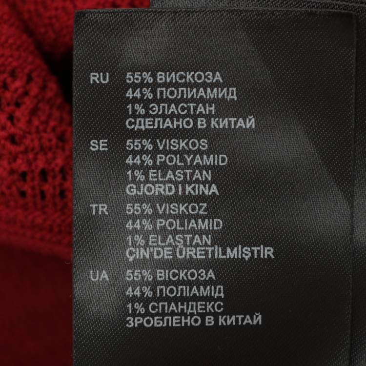 Pre Owned Sandro Red Stretch Knit Midi Dress M