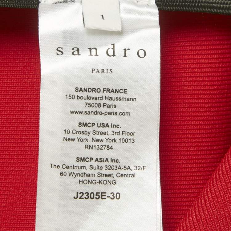 Pre Owned Sandro Red Stretch Knit Ruffled Mini Skirt S