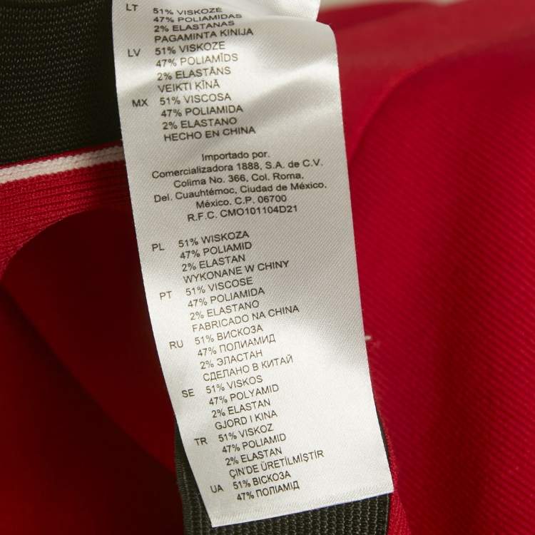 Pre Owned Sandro Red Stretch Knit Ruffled Mini Skirt S