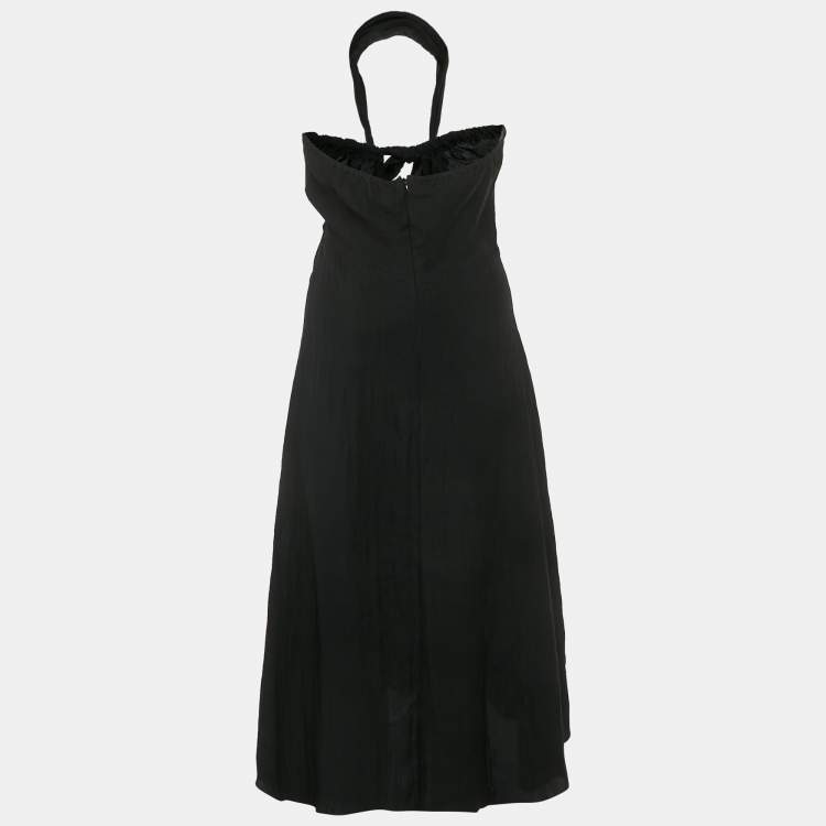 Pre Owned Sandro Black Crepe Tied Backless Dress S