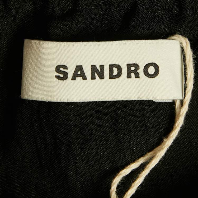 Pre Owned Sandro Black Crepe Tied Backless Dress S