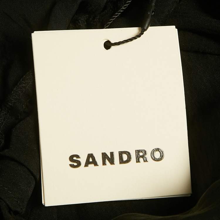 Pre Owned Sandro Black Crepe Tied Backless Dress S