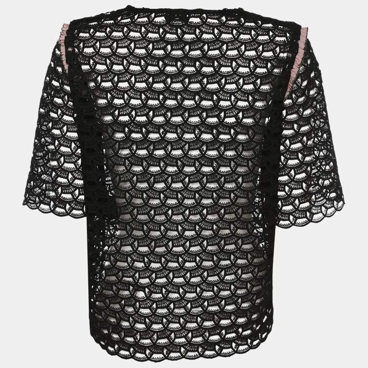 Pre Owned Sandro Black Sheer Tops S