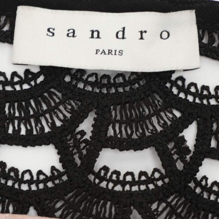 Pre Owned Sandro Black Sheer Tops S