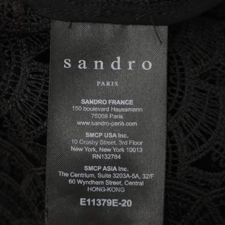 Pre Owned Sandro Black Sheer Tops S