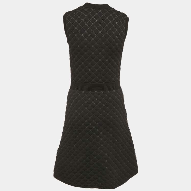 Pre Owned Sandro Black Nylon Quilted Mini Dress M