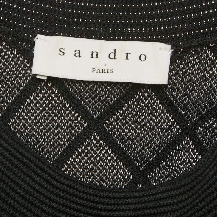 Pre Owned Sandro Black Nylon Quilted Mini Dress M