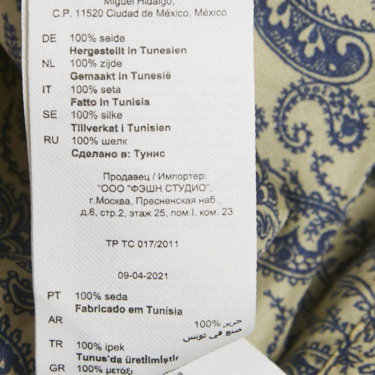 مملوكة مسبقًا Sandro Cream Harmonie Print Silk Ruffle Mini Dress S