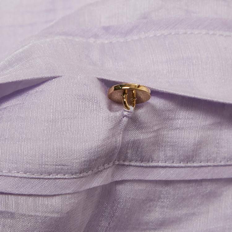 Pre Owned Sandro Lilac Linen Blend V-Neck Mini Dress XL