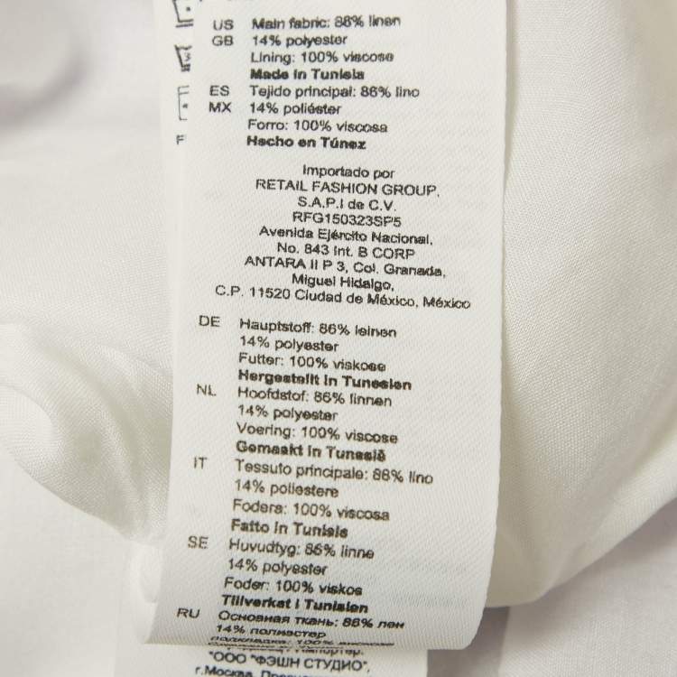 Pre Owned Sandro Lilac Linen Blend V-Neck Mini Dress XL