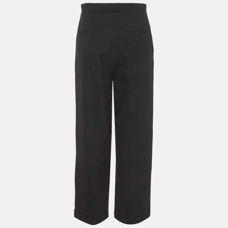 Pre Owned Sandro Black Gabardine Tosca Straight-Leg Trousers S