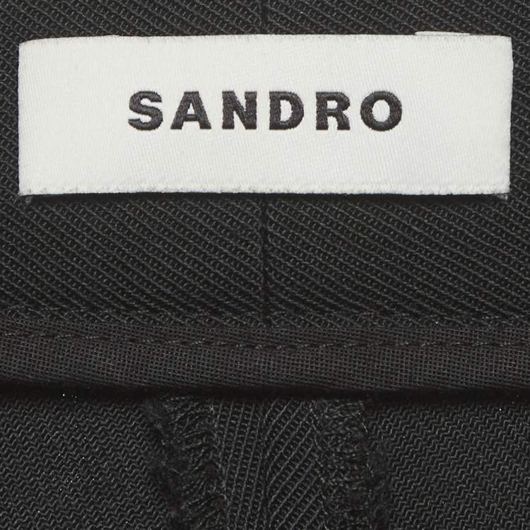 Pre Owned Sandro Black Gabardine Tosca Straight-Leg Trousers S